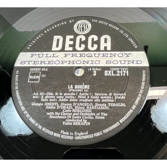 Puccini La Boheme DECCA SXL 2170-1 Tebaldi Bergonzi Serafin 2LP Box Set - Picture 7 of 8